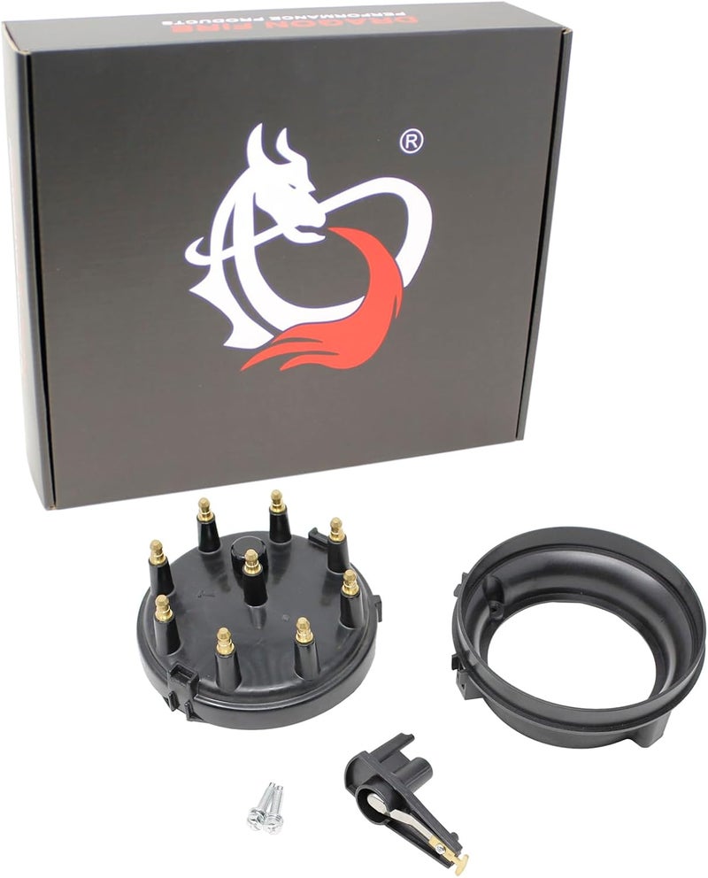 AIP Electronics DRAGON FIRE PERFORMANCE Heavy Duty Distributor Cap and Rotor Set Compatible with 1977-1997 Ford F-150 EFI 5.0L 5.8L 6.6L 6.9L 7.5L V8 Replaces DH411B FD168 FD166 FD307 Oem Fit Kit-1548 - Image 1